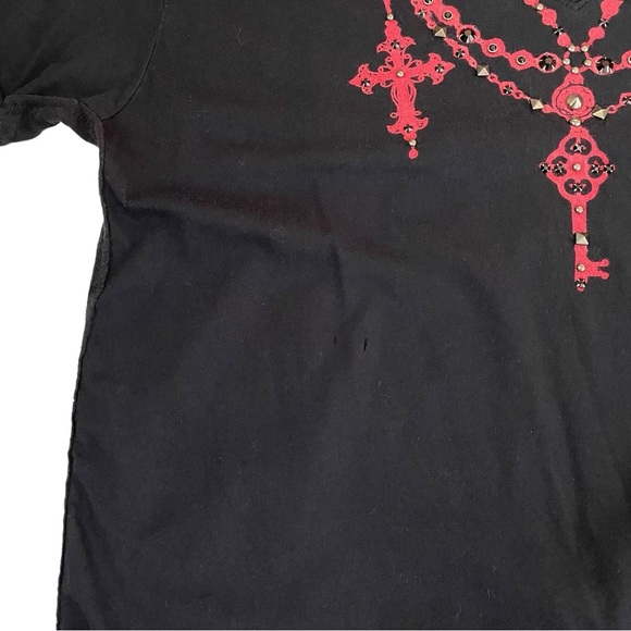 The Saints Sinphony Men’s Shirt Crosses Stars Stripes Studded Graphic Large - Picture 5 of 14